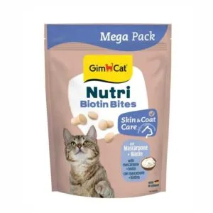 GimCat Nutri Biotin Bites Mascarpone Skin & Coat Cat Treats, 425g