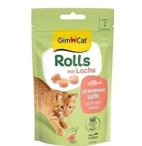 GimCat Rolls with Salmon Cat Treats, 50g